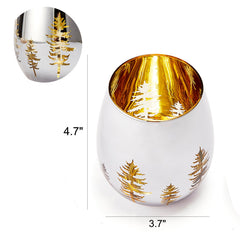 Crystal Christmas Tree Stemless Wine & Water Glasses - Set of 2