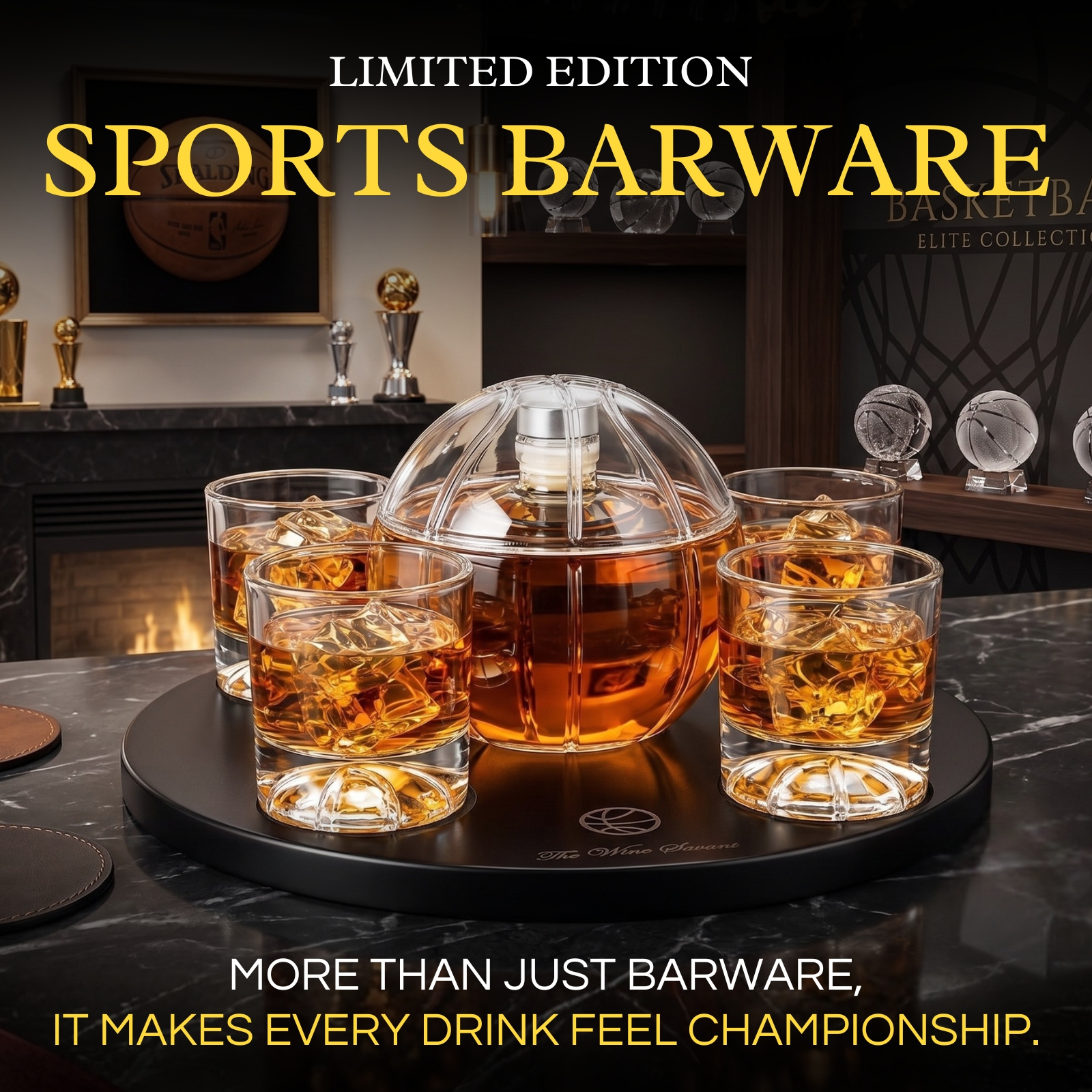Basketball Decanter Set, Whiskey Scotch or Bourbon Decanter-4