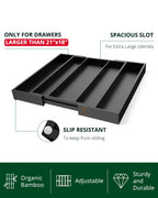 Utensil Drawer Organizer, Black (5 Slots)-3