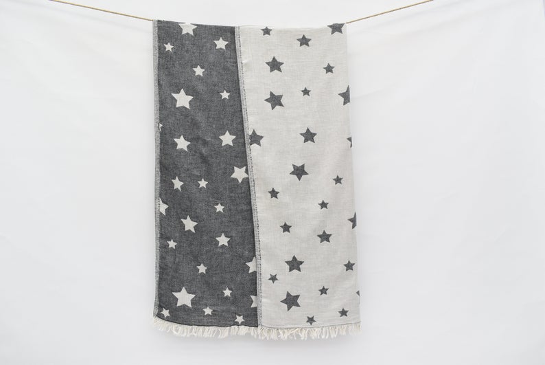 STAR BLACK TURKISH TOWEL-2