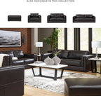 Contemporary Black Cushioned Rectangular Ottoman Finish-4