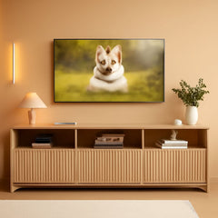 59-Inch TV Stand For 65-Inch Televisions Natural Oak Finish-0