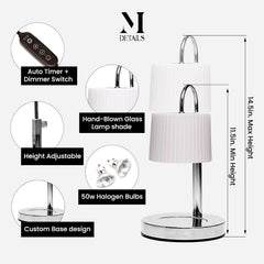 Dimmable Silver Chrome Candle Warmer Countdown Timer