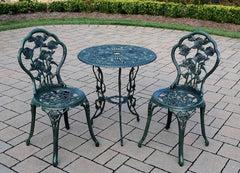 Cast Aluminum Conversation Set Antique Green Patio-1