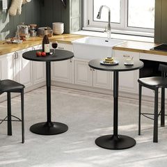 Commercial Grade Adjustable Pub Table Set Matte Black-1