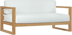 Natural White Teak Wood Outdoor 6-Piece Sectional Sofa Set-4