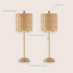 27.5 Brass Gold Coastal Table Lamps LED Bulbs Included-2