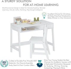 Kids Desk and Chair Set With Storage Drawers for Study-4