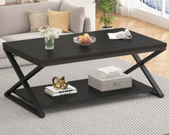 Black Oak 47 Inch Industrial Grade Storage Coffee Table-2
