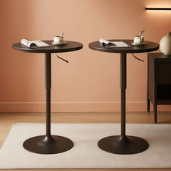 Commercial Grade Adjustable Pub Table Set Matte Black-0