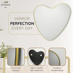 26 Inch Irregular Heart Wall Mirror For Home Decor-0