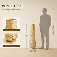 Bamboo Floor Lamp Large Woven Boho Ambient Luminaire XL-1