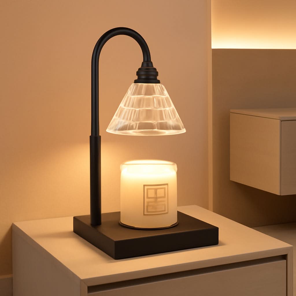 Candle Warmer Lamp With Dimmable Timers Matte Black