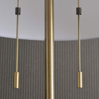 Floor Lamp Antique Brass DrumShade Sixty One Inch Height-1