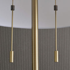 Floor Lamp Antique Brass DrumShade Sixty One Inch Height-1