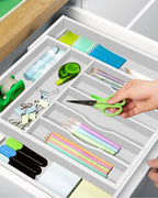 Silverware Drawer Organizer, White (9 Slots)-4