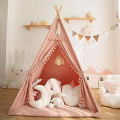Kids Teepee Tent With Foldable Mat For Indoor Outdoor Play-1