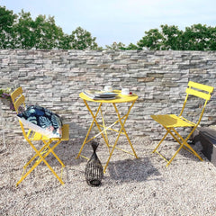 Weather-Resistant 3-Piece Folding Bistro Set for Outdoors-2