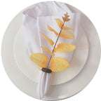 Set of 4 Yellow Leaf Eucalyptus Napkin Rings, Rustic Napkin Ring, Minimalist Tabledecor, Oriental Tabledeco-2