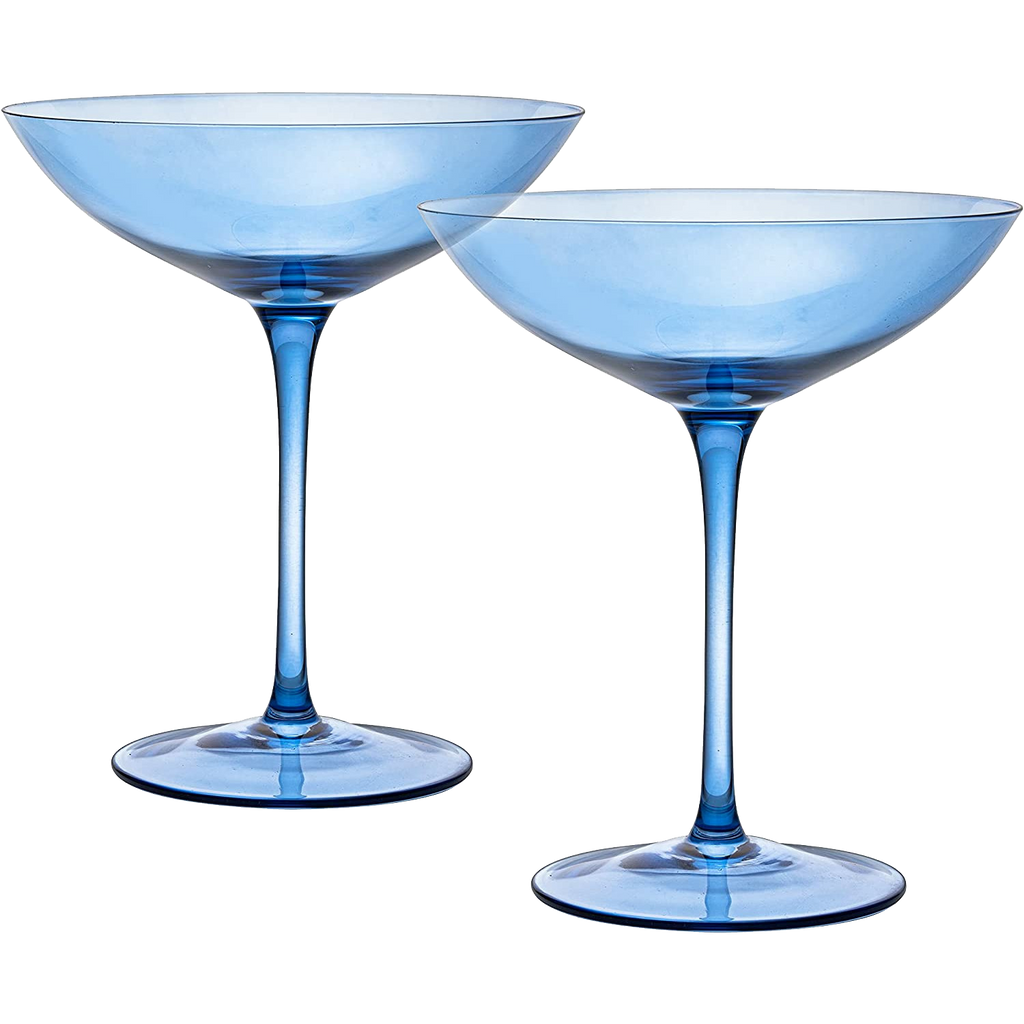 Champagne Coupes 12oz -  (2, Cobalt Blue)-0