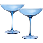 Champagne Coupes 12oz -  (2, Cobalt Blue)-0