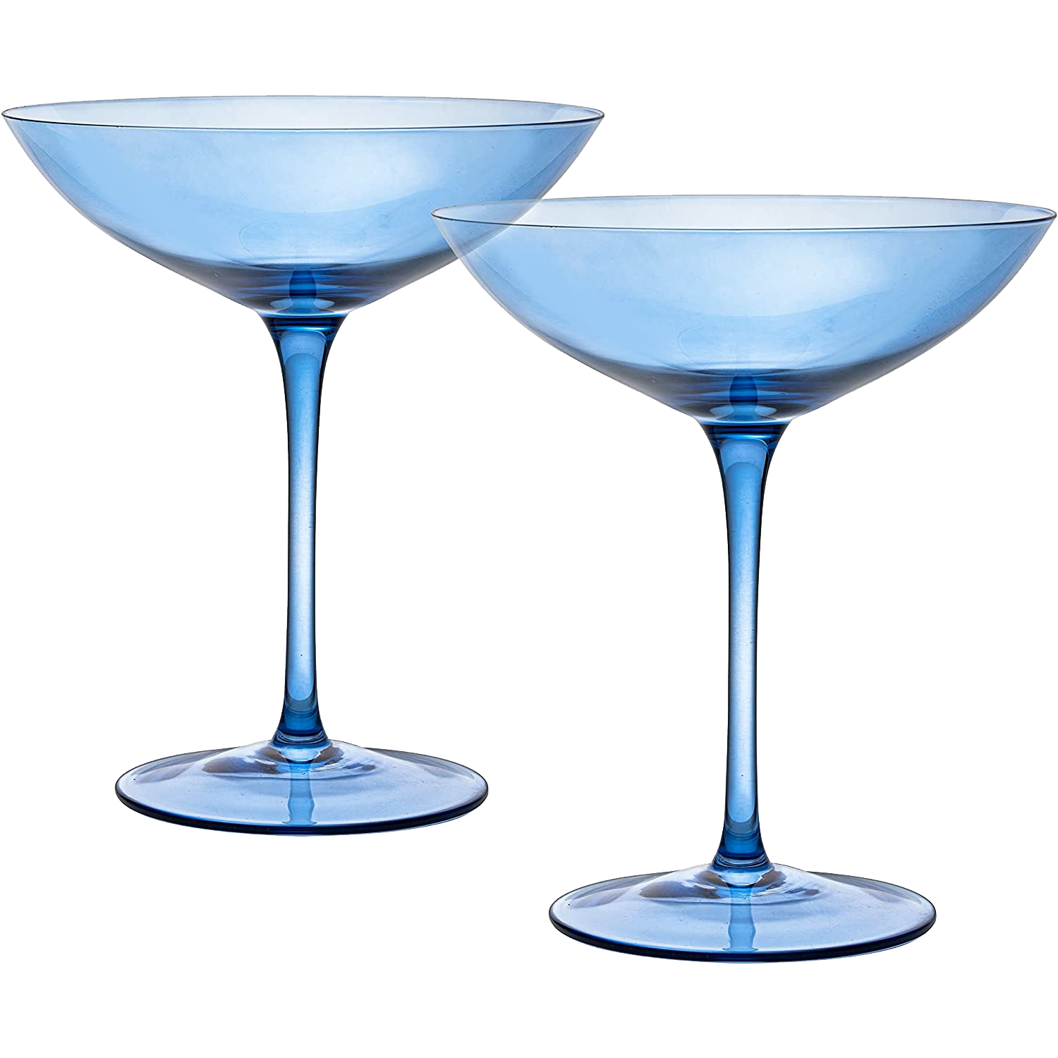 Champagne Coupes 12oz -  (2, Cobalt Blue)-0