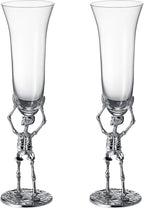 Stemmed Skeleton Champagne Flute Glass | Set of 2 | 7.5oz