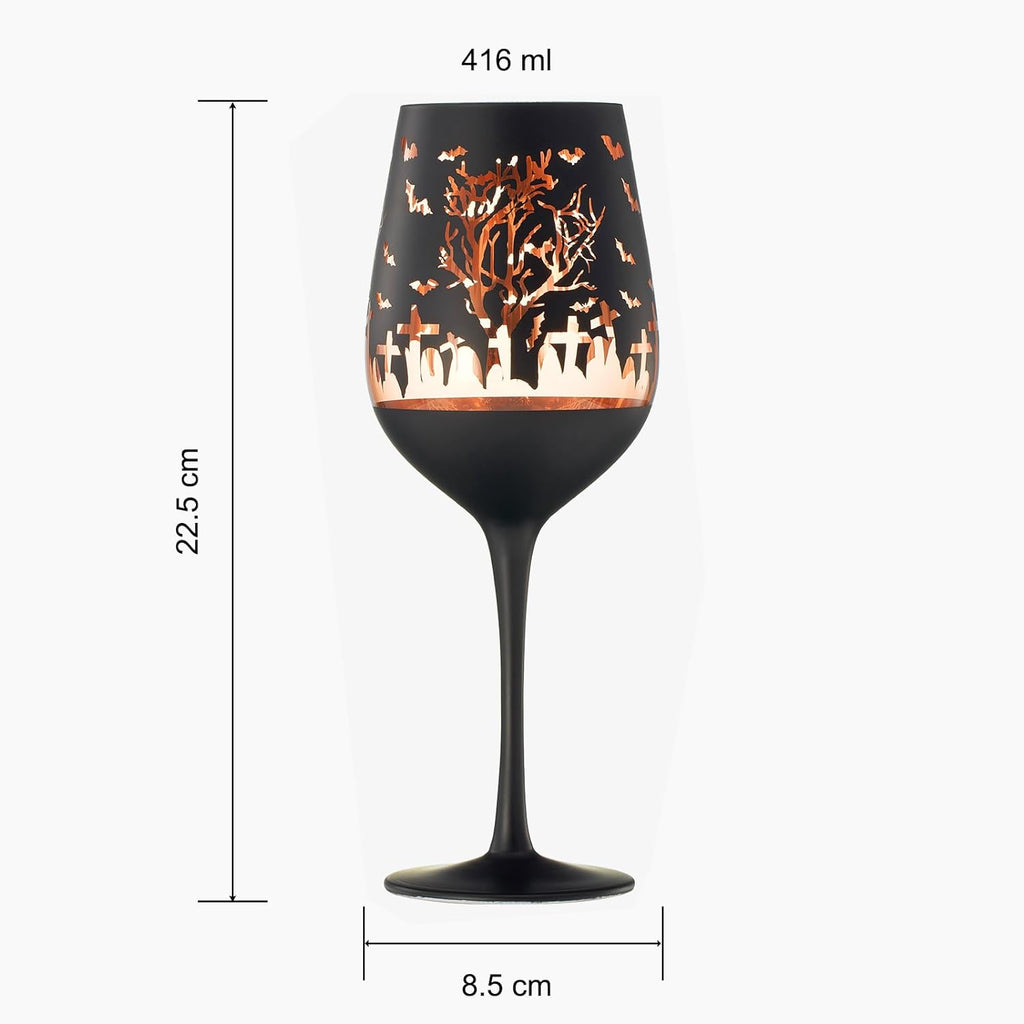 Crystal Halloween Stemmed Wine Glasses - Set of 2-4