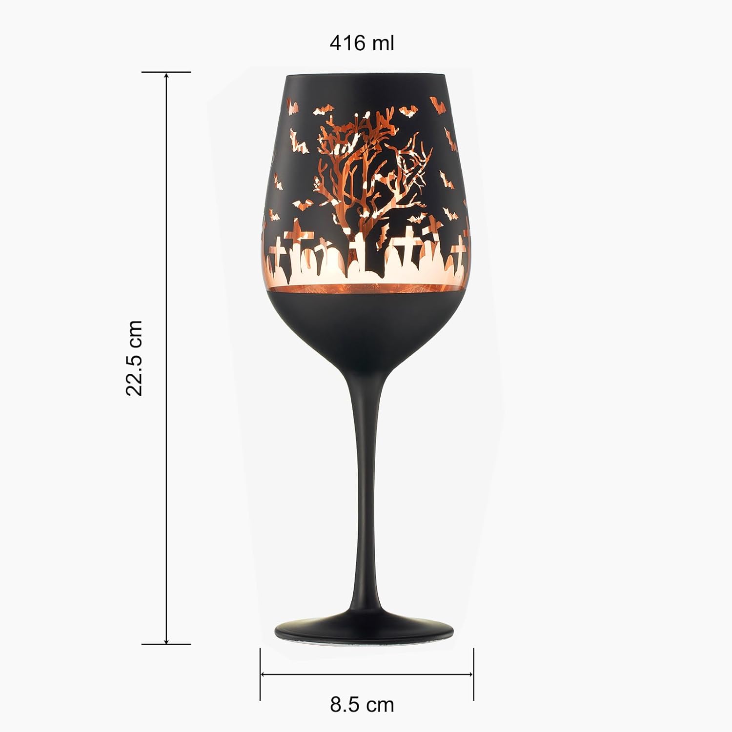 Crystal Halloween Stemmed Wine Glasses - Set of 2-4