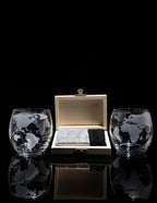 Whiskey Decanter Globe Set with 2 Etched Whiskey Glasses - 850ml-3