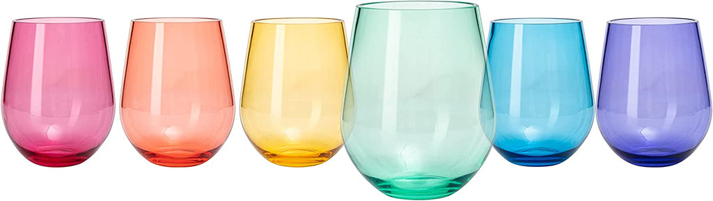 European Style Crystal, Stemless Wine Glasses, 15oz-4