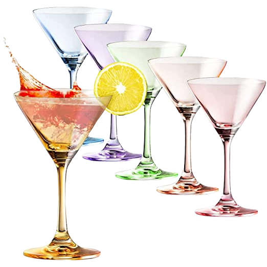 Martini Glasses Set of 6 | 8oz | Crystal Luxury Martini Glass-0