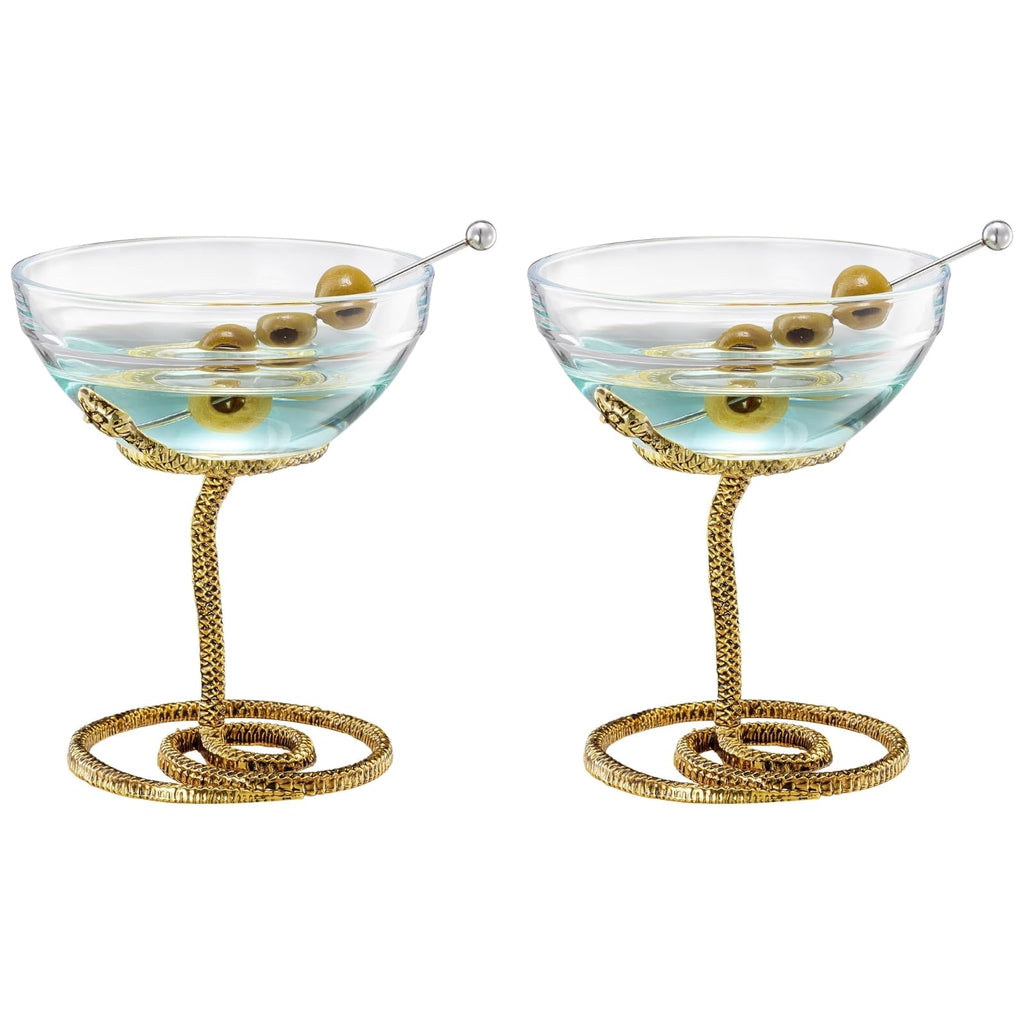 Snake Serpent Cocktail Glasses - 2 Set-0