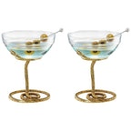 Snake Serpent Cocktail Glasses - 2 Set-0