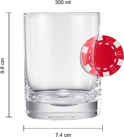Poker Chip Whiskey & Wine Glasses | SINGLE (20 OZ)-3