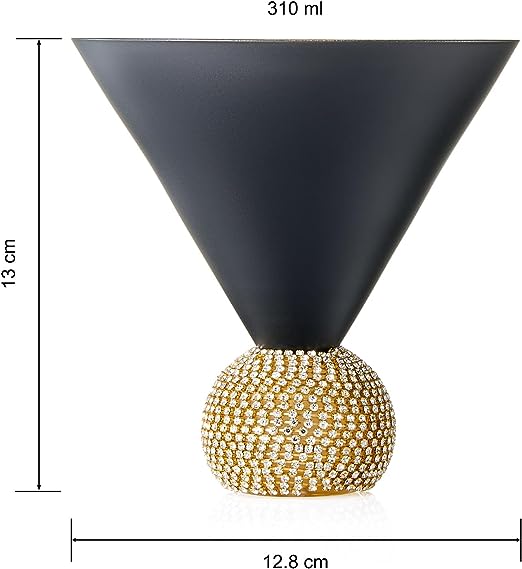 The Wine Savant Diamond Studded Martini Glasses Set of 2-2