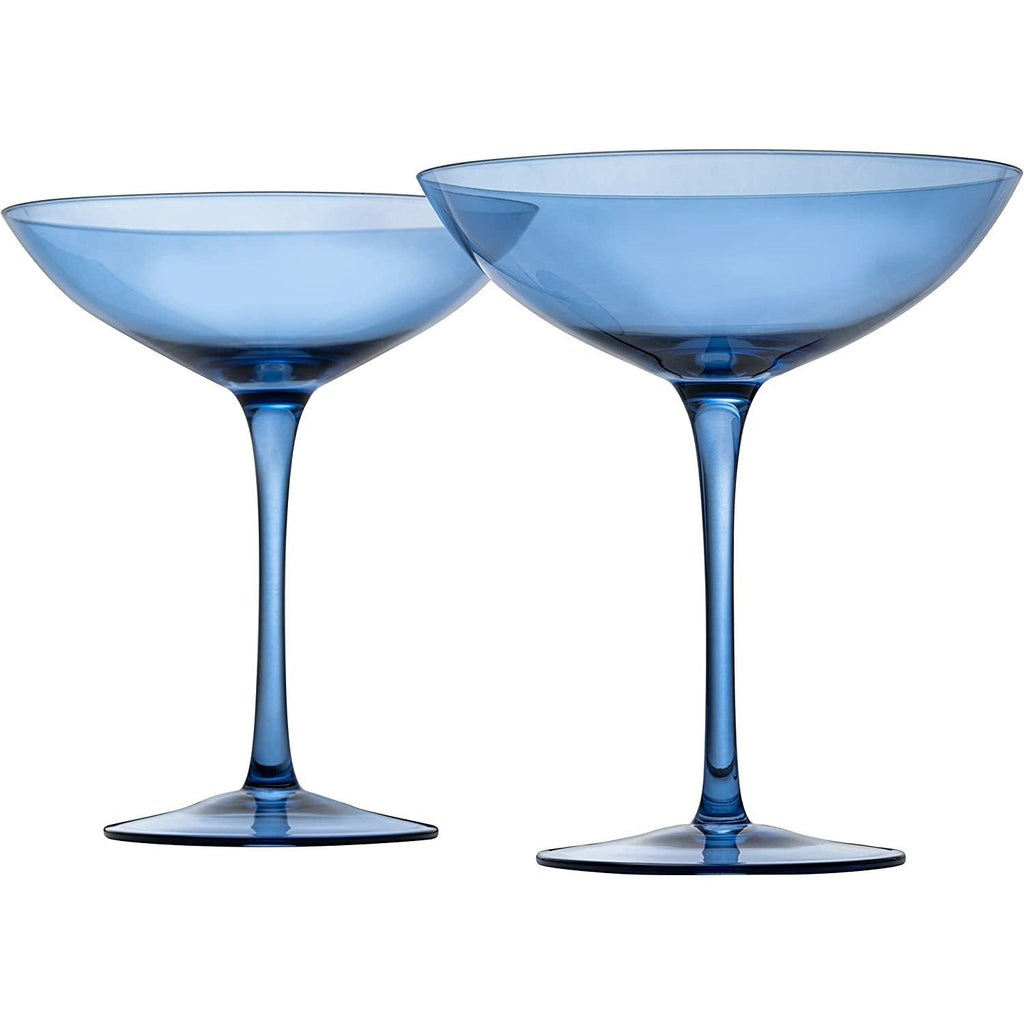 Champagne Coupes 12oz -  (2, Cobalt Blue)-3
