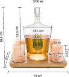 Tequila Decanter With Four Pink Himalayan Salt Shot Glasses Set-1
