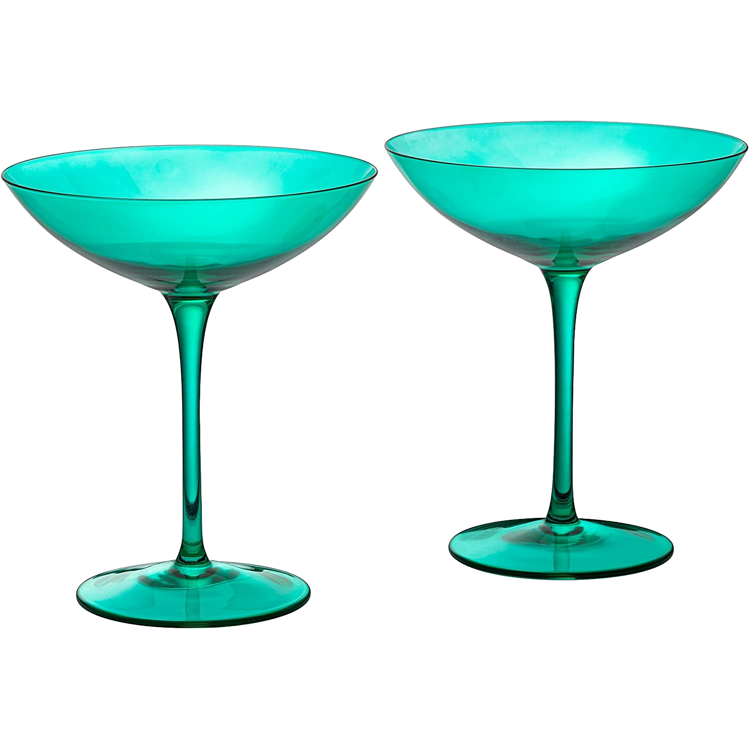 Champagne Coupes 12oz by The Wine Savant - (2, Teal)-0