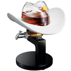 The Wine Savant Cowboy Hat Decanter, Western Style Rustic Design Glass - 800ml Clear