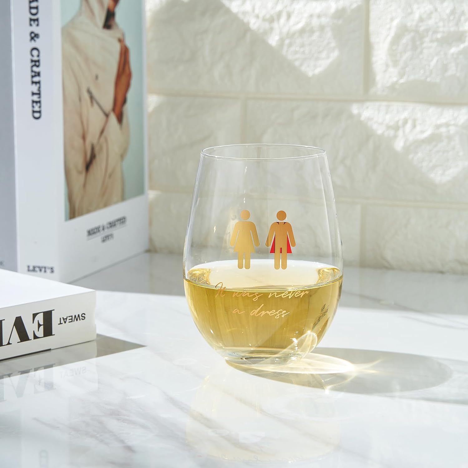It Was Never a Dress, It Was Always a Cape Wine Glass-2