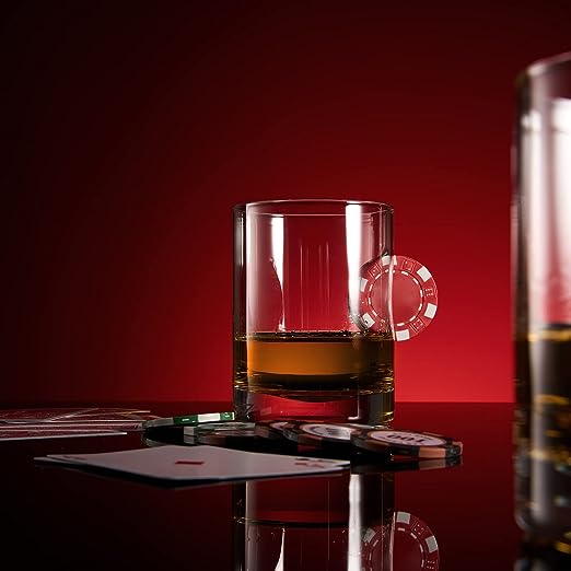 Poker Chip Whiskey & Wine Glasses | SINGLE (20 OZ)-1