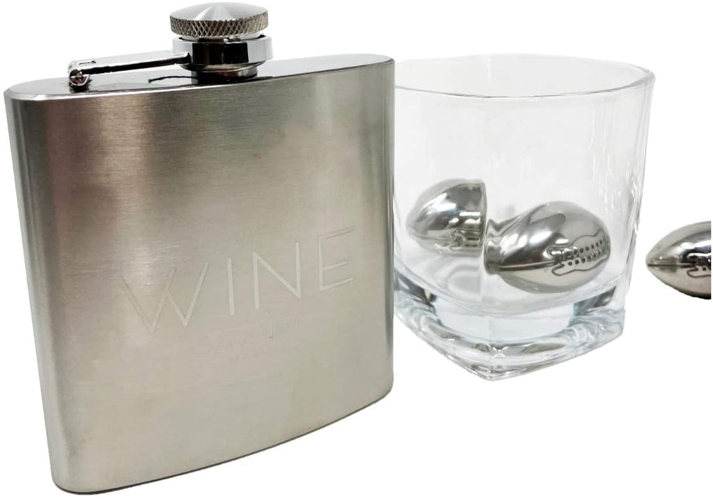 Whiskey Glasses And Football Chilling Stones Gift Set-4