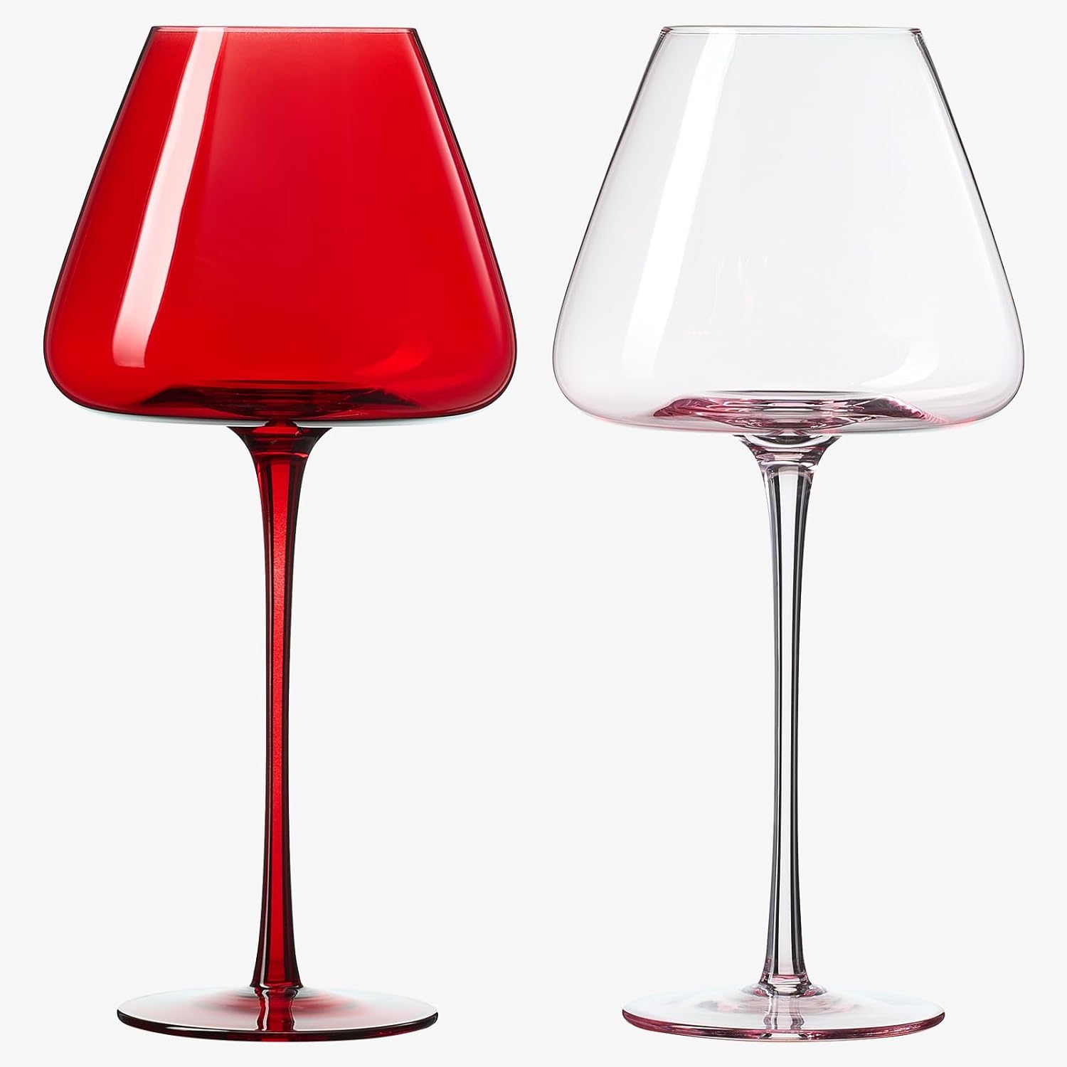 Valentine's Colored Red & Pink Crystal Wine Glasses | 2 Set-1