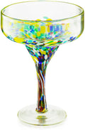 Mexican Design Hand Blown Margarita Glass – Set of 4 (Confetti Margarita)
