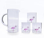 The Wine Savant Flamingo Pitcher & 4 Glasses Set Decanter-4
