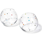 Polka Dot Set of 2 Stemless Bubble Wine Glasses 18 oz