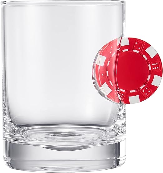 Poker Chip Whiskey & Wine Glasses | SINGLE (20 OZ)-2
