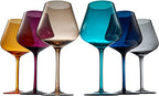 Jewel Colored Crystal Wine Glass Set of 6 - Large 20 oz (Jewel)