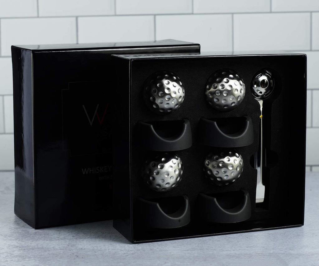 Golf Ball Shaped Stainless Steel Whiskey Stones-2